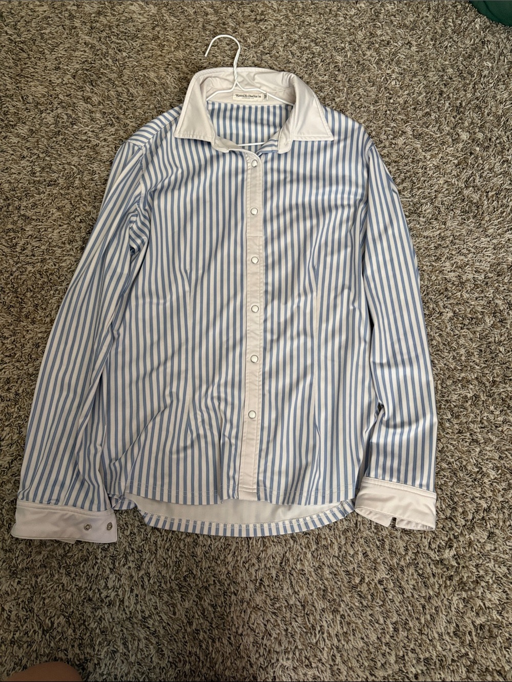 Brooks Brothers Women's Blue & White Striped Button-Down Shirt